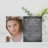 Invitation Classe de 2016 tableau noir fête de graduation pho (Debout devant)