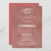Invitation Classe de 2018 Grad Casquette Rose Gold Graduation (Devant / Derrière)