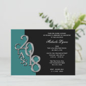 Invitation Classe de 2018 Grad Silver avec option de couleur (Debout devant)