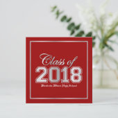 Invitation Classe de 2018 Premium Red / Silver Graduation (Debout devant)