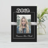 Invitation Classe de 2019 Black & Silver Graduation Party (Debout devant)