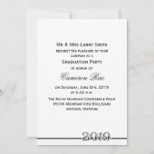 Invitation Classe de 2019 Black & Silver Graduation Party (Dos)