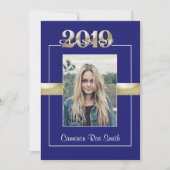 Invitation Classe de 2019 Blue & Gold Graduation Party (Devant)