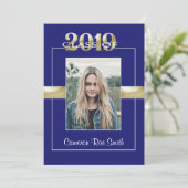 Invitation Classe de 2019 Blue & Gold Graduation Party (Debout devant)