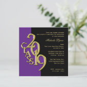 Invitation Classe de 2019 Elegant Gold et Purple (Debout devant)