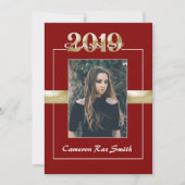Invitation Classe de 2019 Maroon & Gold Graduation Party (Devant)