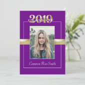 Invitation Classe de 2019 Purple & Gold Graduation Party (Debout devant)