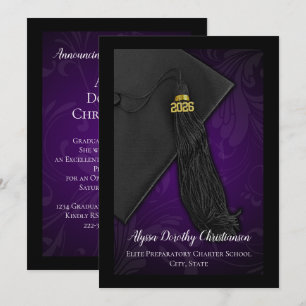 Invitation Classe de 2019 Purple Tassel College Graduation