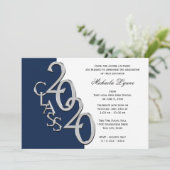 Invitation Classe de 2020 Grad Silver avec option de couleur (Debout devant)
