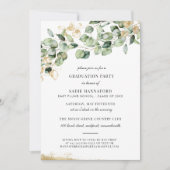 Invitation Classe de 2021 Eucalyptus Rustic Gold Graduation (Devant)