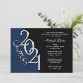 Invitation Classe de 2021 Grad Silver avec option de couleur (Debout devant)