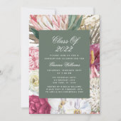 Invitation Classe de 2022 Aquarelle graduée Floral (Devant)