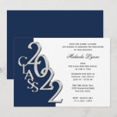 Invitation Classe de 2022 Grad Silver avec option de couleur  (Devant / Derrière)