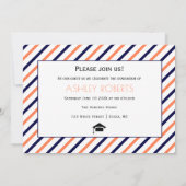 Invitation Classe de 2023 bleu marine, photo de graduation co (Dos)