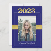 Invitation Classe de 2023 Blue & Gold Graduation Party (Devant)