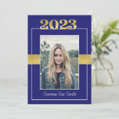 Invitation Classe de 2023 Blue & Gold Graduation Party (Debout devant)