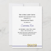 Invitation Classe de 2023 Blue & Gold Graduation Party (Dos)
