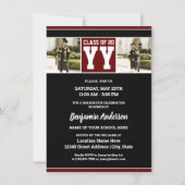 Invitation Classe de 2023 Burgundy Red Graduation Photo (Devant)