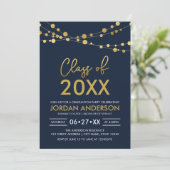 Invitation Classe de 2023 Chaînes de lumière de la fête de gr (Debout devant)