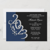 Invitation Classe de 2023 Grad Silver avec option de couleur (Devant)