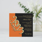 Invitation Classe de 2023 Grand Orange et Or (Debout devant)