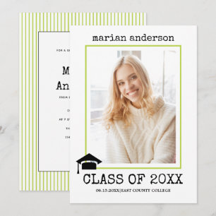 Invitation Classe de 2023 gripewrite green graduation photo