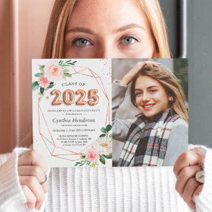 Invitation Classe de 2023 Lettres à ballons - Diplôme photo