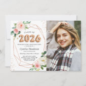 Invitation Classe de 2023 Lettres à ballons - Diplôme photo (Devant)