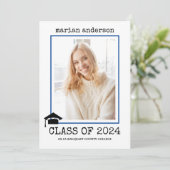 Invitation Classe de 2023 machine à écrire photo de graduatio (Debout devant)