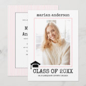 Invitation Classe de 2023 machine à écrire photo de graduatio (Devant / Derrière)