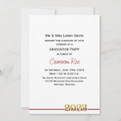 Invitation Classe de 2023 Maroon & Gold Graduation Party (Dos)