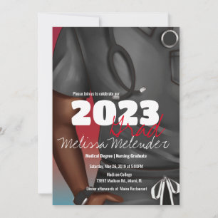 Invitation Classe de 2023 Médicale Scrubs Homme Nurse Graduat