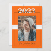 Invitation Classe de 2023 Orange & Black Graduation Party (Devant)