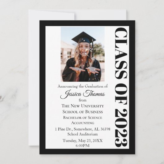 Invitation Classe de 2023 Photo College Graduation (Devant)