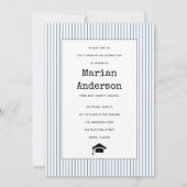 Invitation Classe de 2023 photo de graduation bleu poussiéreu (Dos)