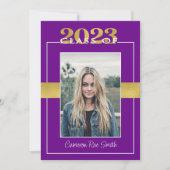 Invitation Classe de 2023 Purple & Gold Graduation Party (Devant)