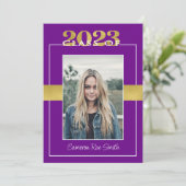 Invitation Classe de 2023 Purple & Gold Graduation Party (Debout devant)