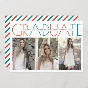 Invitation Classe de 2023 terracotta et photo de graduation t