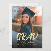 Invitation Classe De 2024 Black Gold Lycée (Devant)