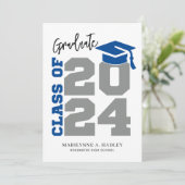 Invitation Classe de 2024 Bleu et gris (Debout devant)