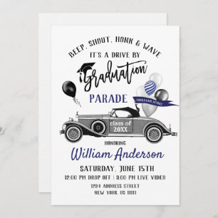 Invitation Classe de 2024 DRIVE BY Graduation Party Invitatio