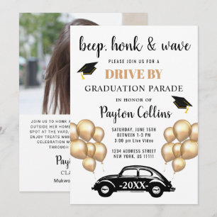 Invitation Classe de 2024 DRIVE BY PHOTO Graduation Party