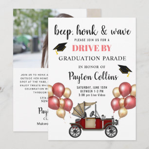 Invitation Classe de 2024 DRIVE BY PHOTO Graduation Party