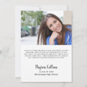 Invitation Classe de 2024 DRIVE BY PHOTO Graduation Party (Dos)