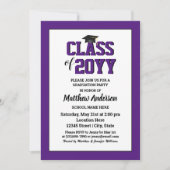 Invitation Classe de 2024 Elégant Royal Purple Graduation (Devant)