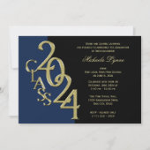 Invitation Classe de 2024 Grad Gold avec option Couleur (Devant)