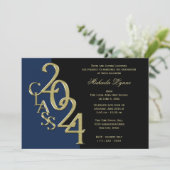 Invitation Classe de 2024 Grad Gold avec option Couleur (Debout devant)