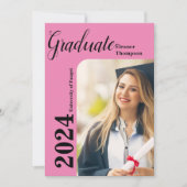 Invitation Classe de 2024 Grad : Photo moderne noir & blanc (Devant)