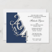 Invitation Classe de 2024 Grad Silver and Navy Blue (Devant)