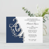 Invitation Classe de 2024 Grad Silver and Navy Blue (Debout devant)